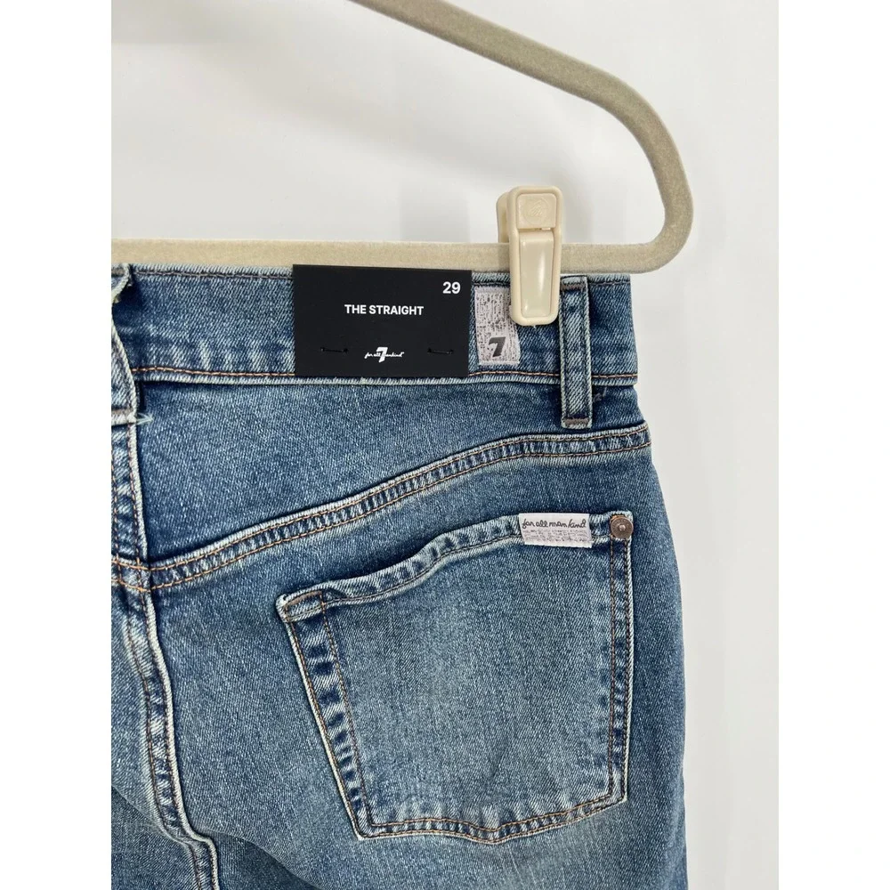 7 For All Mankind The Straight Jeans Sundance Blue 7D12C922-SDC Size 29 NWT